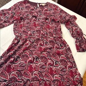 Michael Kors Burgundy Paisley Dress